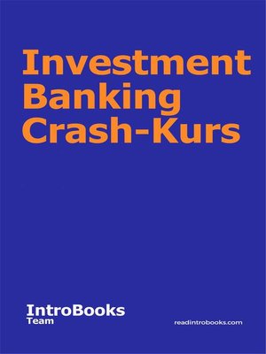 cover image of Investment Banking Crash-Kurs
